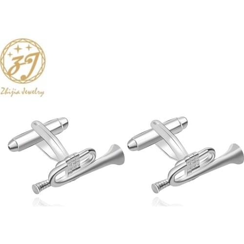 Zhijia High Quality Cufflinks Men silver color cuff button Birthday Wedding Gift For Mens Cuff Links Bending Shirt Cufflink