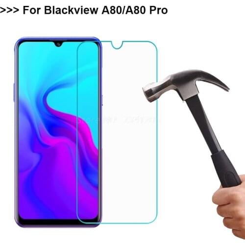 2-1Pcs Tempered Glass For Blackview A80 Vetro Screen Protector Toughened protective Phone film For Blackview A80 Pro Glass Cover