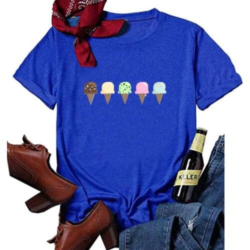 Ice Cream Clothing Women Vintage Hawaii Vacation Women Fashion Tops Seaside Travel Summer Tees Summer Beach Style Fashion XL