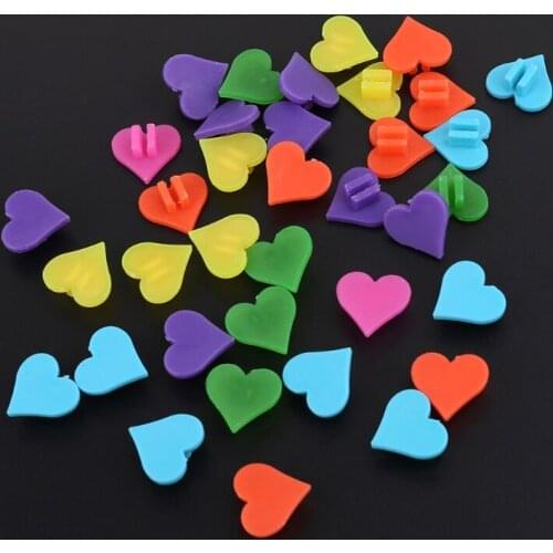 1 Bag Bicycle Spoke Beads Decoration Colorful Heart Shape Kids Bike Wheel Clip B36F