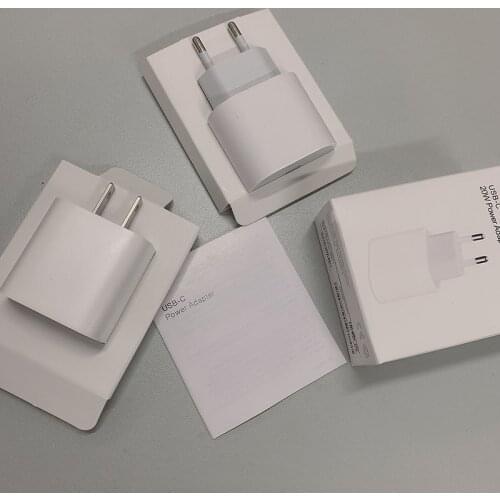 10pcs/20W OEM Fast Charging PD Charger A2305 A1692 9V 2.22A For 11 12 Pro Max Genuine USB Type C Port EU US Travel Power Adapter