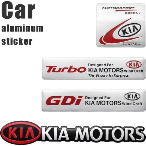 3D Aluminum Metal Car Stickers Rear Trunk Emblem Badge Decal Auto Accessories For KIA Cerato Sportage R K2 K3 K5 RIO 3 4 Sorento