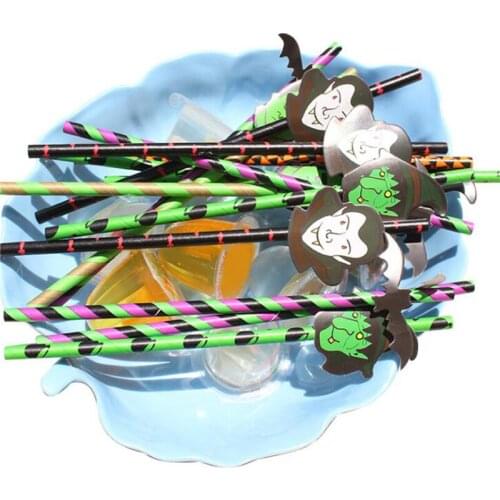 5Pcs Halloween Disposable Party Drinking Pumpkin Vampire Straws Holiday Bar Home Party Funny Halloween Decoration New