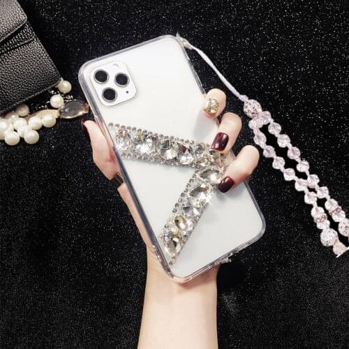 Glitter Bling Diamond Silicone Coque Case For Xiaomi Redmi Note 10 10T 10S 9 9S 8T 8 7 6 5 Pro 5 Plus 4X with Rhinestone Strap