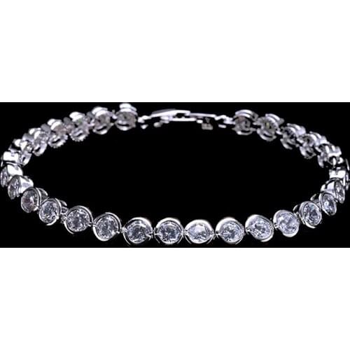 YAN MEI Zircon Bracelet Unique Design Trendy Silver Color Luxury Clear AAA Cubic Zirconia Jewelry Chain Bracelets GLS0129