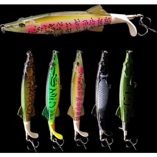 GLS brand new suit tractor rotating bait box 13.5CM/15.4G tractor 5 sets artificial realistic hard bait 3D eye fishing bait