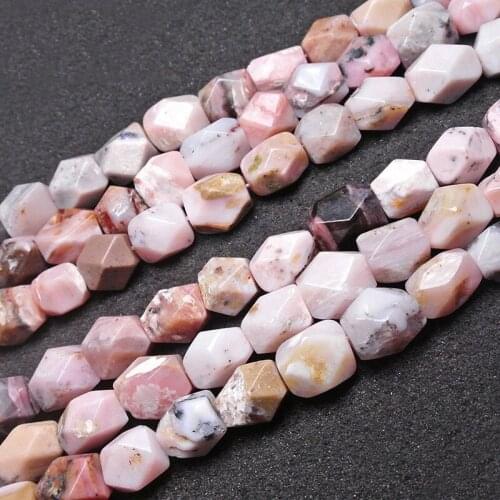 15x18mm Natural Rectangle Cuboid Faceted Pink Opal beads For Jewelry Making Beads Bracelets 15'' DIY Beads Trinket Mothers Day