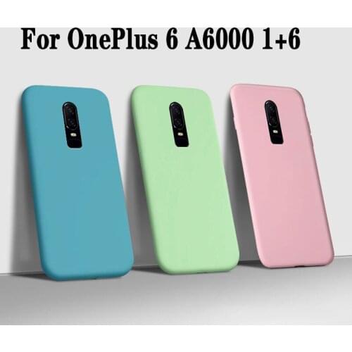 FundaS For OnePlus 6 Case luxury Matte Liquid soft Silicone Phone Cases For OnePlus 6 1+6 a6000 back Cover armor Coque original