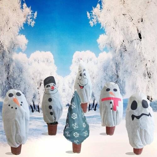 Cartoon Plant Cover Christmas Tree Shrub Anti-Insect Frost Protection Winter Plant Cover Bags Christmas Home Decoration