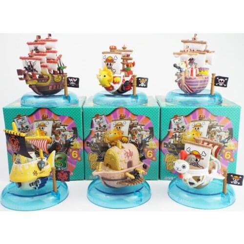 One Piece Anime Thousand Sunny Shanks Red Force Heart Pirates Polar Tang Submarine Pirate Ship Action Figure Model Doll Kid Toys