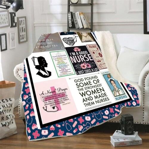 I'm a good Nurse 3d printed fleece blanket for Beds Hiking Picnic Thick Quilt Fashionable Bedspread Sherpa Throw Blanket 02