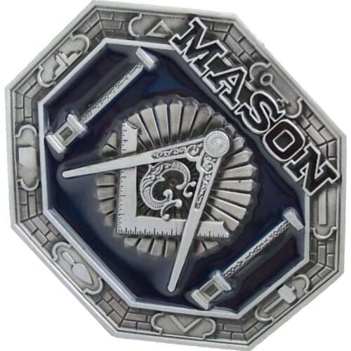 Indian Hip Hop Vintage American Cowboy Belt Buckle With Freemasons Pattern