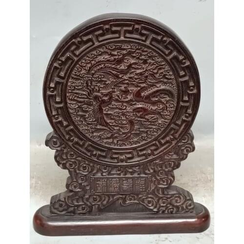 Collection Chinese vintage rosewood carved dragon and phoenix, crane, fairy pattern screen decoration/3 styles
