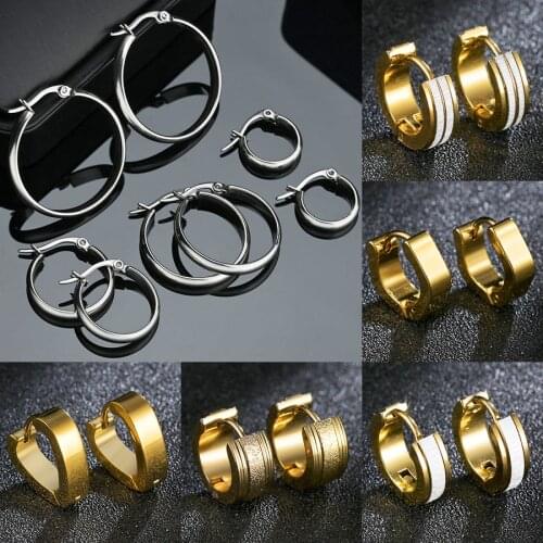 Trendy Silvery Color Simple Oversize Hoop Earrings For Women Men Metal Geometric Big Round Circle Jewelry Gifts