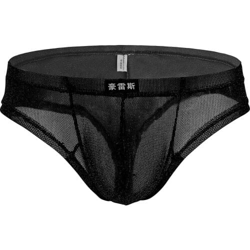 2020 Brand Howe Ray Mens Mesh Thongs Sexy Gay Underwear Panties tanga hombre Men Solid T-Back Bikini Briefs Men Gay Thong Cueca
