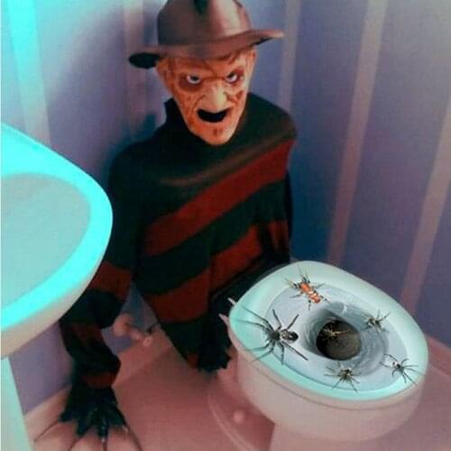 2021 New Halloween Spider Toilet Stickers Removable Decal Wall Sticker For Window Background Home Office Theme Party Decoration