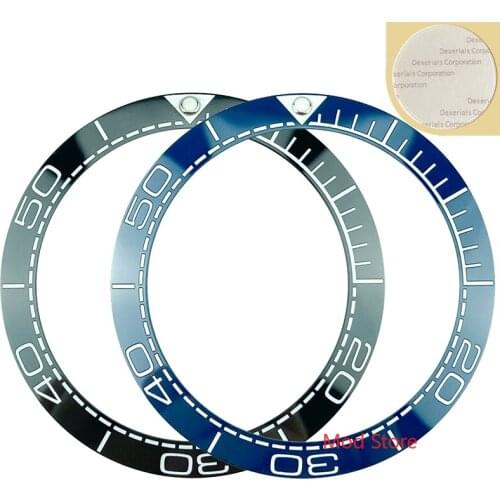 New Arrival 38mm Black/Blue White Printing Ceramic Bezel Insert Set For Sea Master SKX007 SKX009 & SKX011 Diver Mens Watch