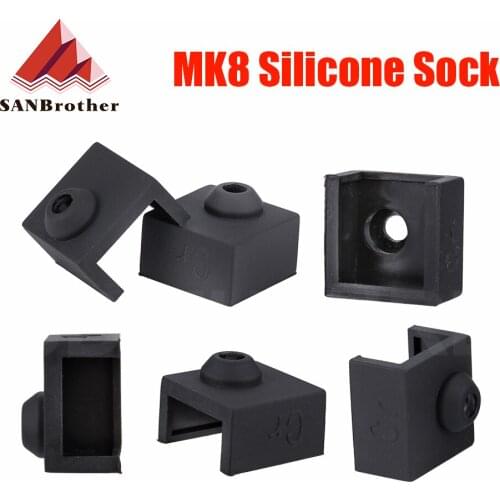 MK8 Silicone Sock Upgrade For Cover Aluminum Block MK7/MK8 Silicone Case Sleeve Use 3D Printer Ender 3 CR10S Hotend Heater