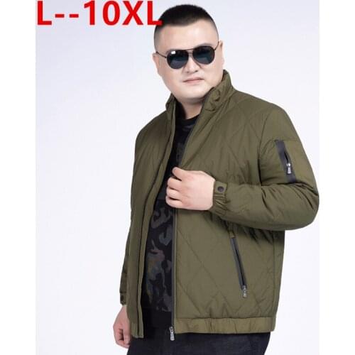 12XL 10XL 8XL Winter Men Parkas Cotton Padded Outwear Warm Coat Streetwear Sportswear Casual Male Slim Zipper Overcoat Jackets