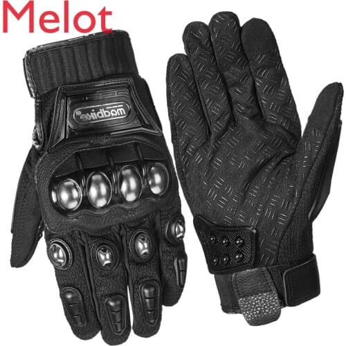 Motorbike Gloves Mens off-Road Racing Machine Knight Four Seasons Stainless Steel Anti-Fall Warm Protection