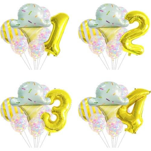 Donut Birthday Party Digital Foil Balloon Set For Happy Birthday Decor Birthday Decor Girl Favor Balloon