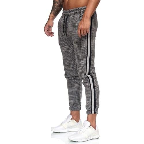 Hot sale wish eBay mens casual pants thousand bird pattern printed mens color matching small leg sports pants