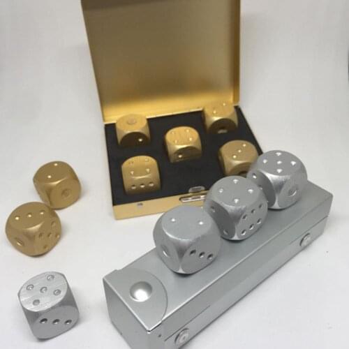 Mounchain Entertainment Games 5PCS Aluminum Alloy Dice Portable Indoor Entertainment Games Dice Set Dnd Dice