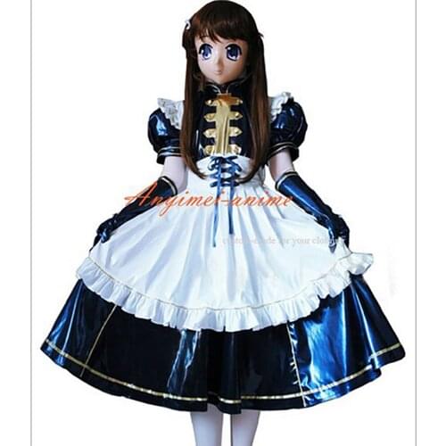 Sexy Sissy Maid Pvc Lockable Dress Uniform Cosplay Costume Tailor-made[CK951]