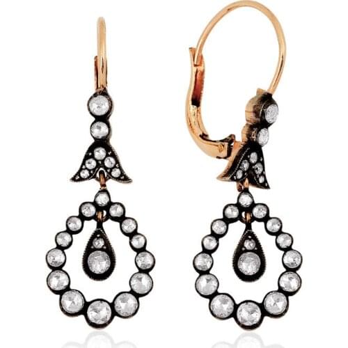 Symbol Gold 1.29 Carat Diamond Earring Piece Jewelry Rope Chain Charm Earring Jacket Bead Figure For Women