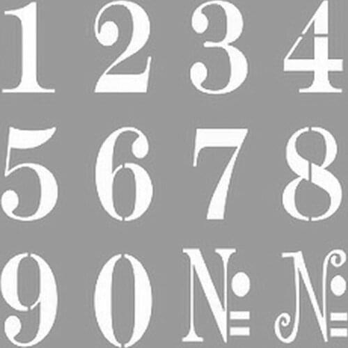 Numbers Stencil Design, Painting Template 30x30 Cm, Walls, Tiles, furniture For Easy and Practical Pattern Application