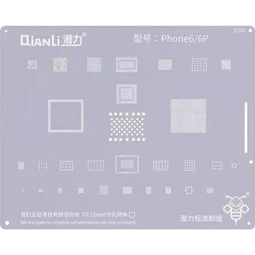 Newest QIANLI BGA Tin Planting Steel Mesh Formwork For Iphone 6 6P 6SP 7 7P 8 8P X XS MAX 11 PRO MAX T0.12MM Repair Steel Plate