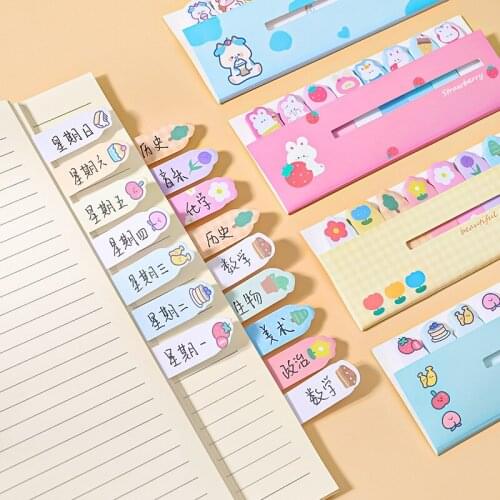 Kawaii Memo Pads Bookmarks Creative Cute Cat Panda Sticky Notes Index Planner Paper Stickers Stationery Office School Supplies