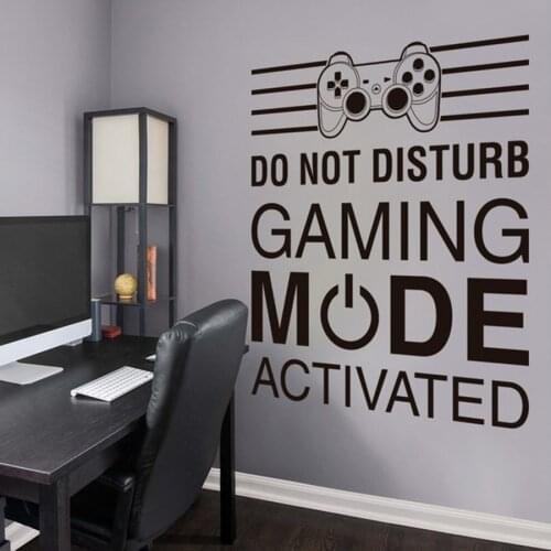 Cool Video Game Style Vinyl Wall Sticker Quote Do Not Disturb Gaming Activated Wall Decal Gaming Room Boy Bedroom Decor