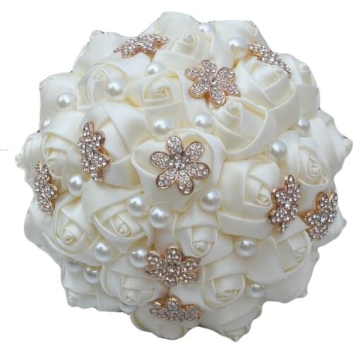 Bridal Bouquets Pearl Ribbon Holding Flowers Bridesmaid Bouquet Simple and Beautiful Wedding Supplies Groom Dance Decoration