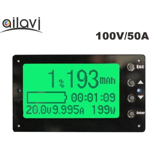 TF03 100V 50A Capacity Tester Indicator Coulometer Lithium/Lead-Acid Battery Meter