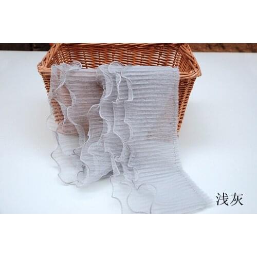 10yards/lot 12cm Width Three Layer Pleated Lace Trim Wedding Decoration DIY Crafts