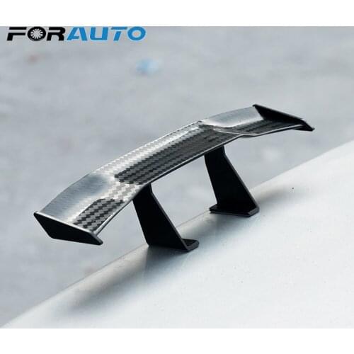 FORAUTO Carbon Fiber Tail Decoration Car Mini Tail Spoiler Wing Universal Vehicle Auto Replacement Without Perforation