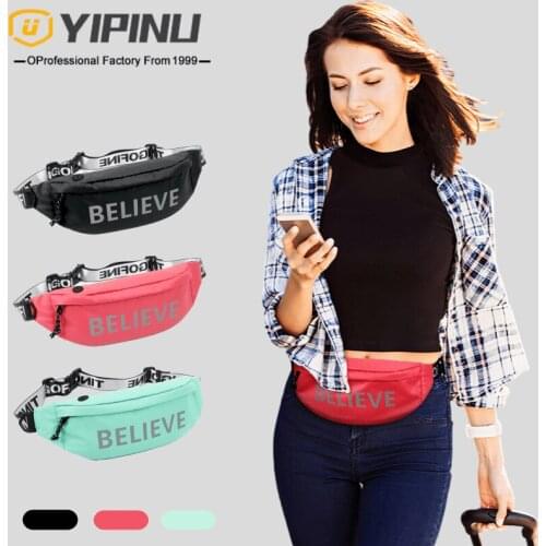 YIPINU Fanny Pack for Sport Travel Workout waist bum bag with headphone hole