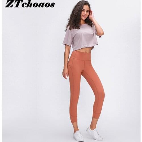 Yoga pants gym leggings seven-point pants elastic high-waisted hips leggings sport women fitness seamless leggings