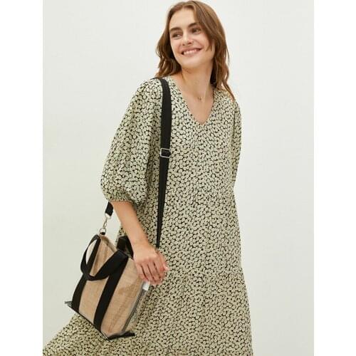 Womens Transparent Handle Bag With Straw Inner Compartment 100% Jute Spring / Summer Casual Holiday Street Style