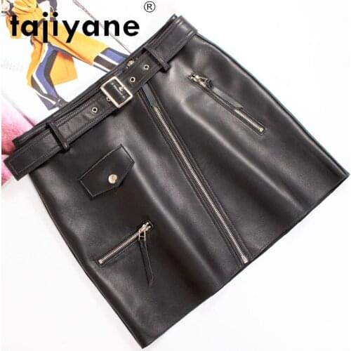 Woman Skirt Black Women Real Sheepskin Pencil Skirt Womens Summer Skirts Womenswear High Waist Skirts Faldas TN2117