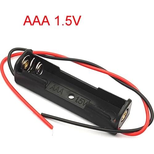 10 Pcs AAA Battery Clip Case 1x AAA Battery Holder Box With Wire Leads DIY AAA Battery Storage Case 1.5V