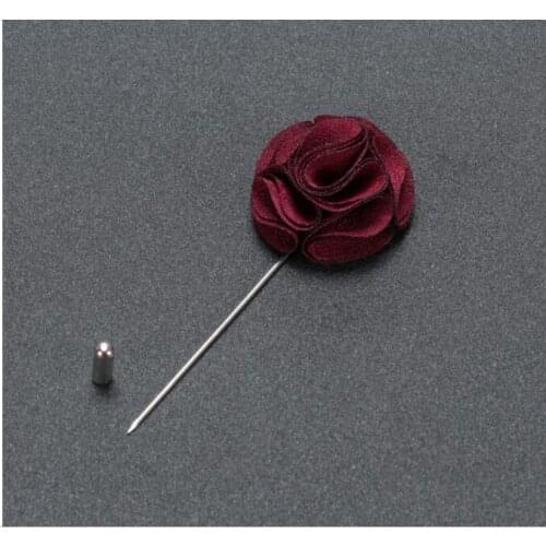 10Pcs/Bag Best Man Groom Boutonniere Wine Silk Satin Rose Flower men buttonhole Wedding Party Prom Man Suit Corsage Pin Brooch