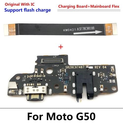 100%Original For Motorola Moto G50 USB Charging Port + Motherboard Flex Cable with MainBoard flex Connect Dock Jack Plug Socket