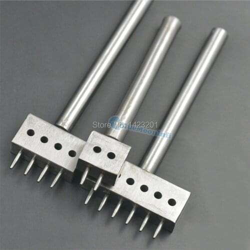 3 Pcs / Lot 2 4 6 Hole Round Leather Punch Cutter Tool Pitch Row 5mm Hole Spacing Leather Tool