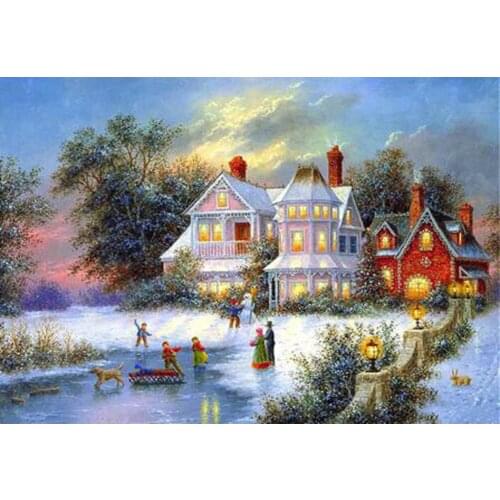 Full Square 5D DIY Diamond Painting "Christmas scenery tree" pictures of Rhinestones Diamond embroidery wall decoration FG1761