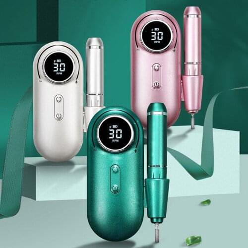 25W Rechargeable Nail Drill Machine 30000RPM Strong Power Portable Electric Nails Drill Equipment for Manicure Pedicure Cutter