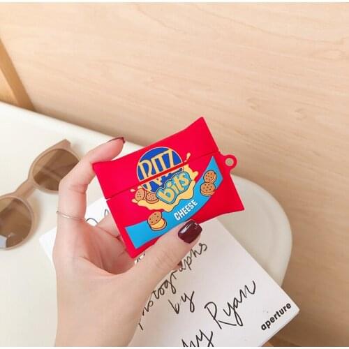 RITZ bits cheese Chocolate cookies case For AirPods 1 2 Pro charging box soft silicone Wireless bluetooth earphone cover gift