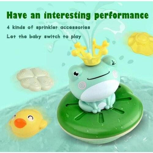 Baby Bath Toys Cute Frog Electric Water Spray Toys Accessories Water Fountain Spray For Kids Toys Sprinkler U0Z8