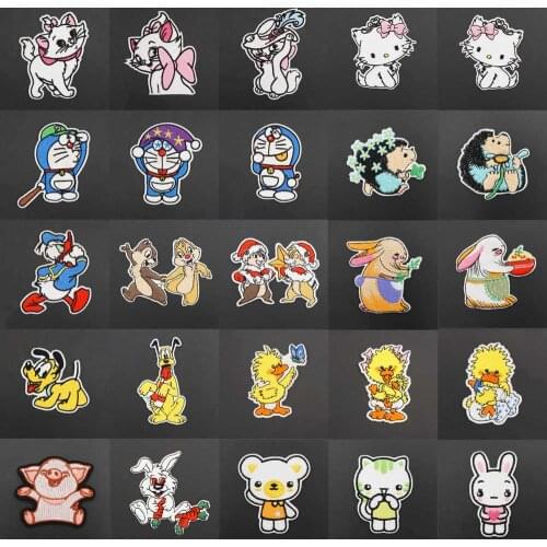 Classic Cartoon Jingle Cat Iron on Applique Embroidery Persian Cat Patch for Childrens Clothes Schoolbag DIY Decoration